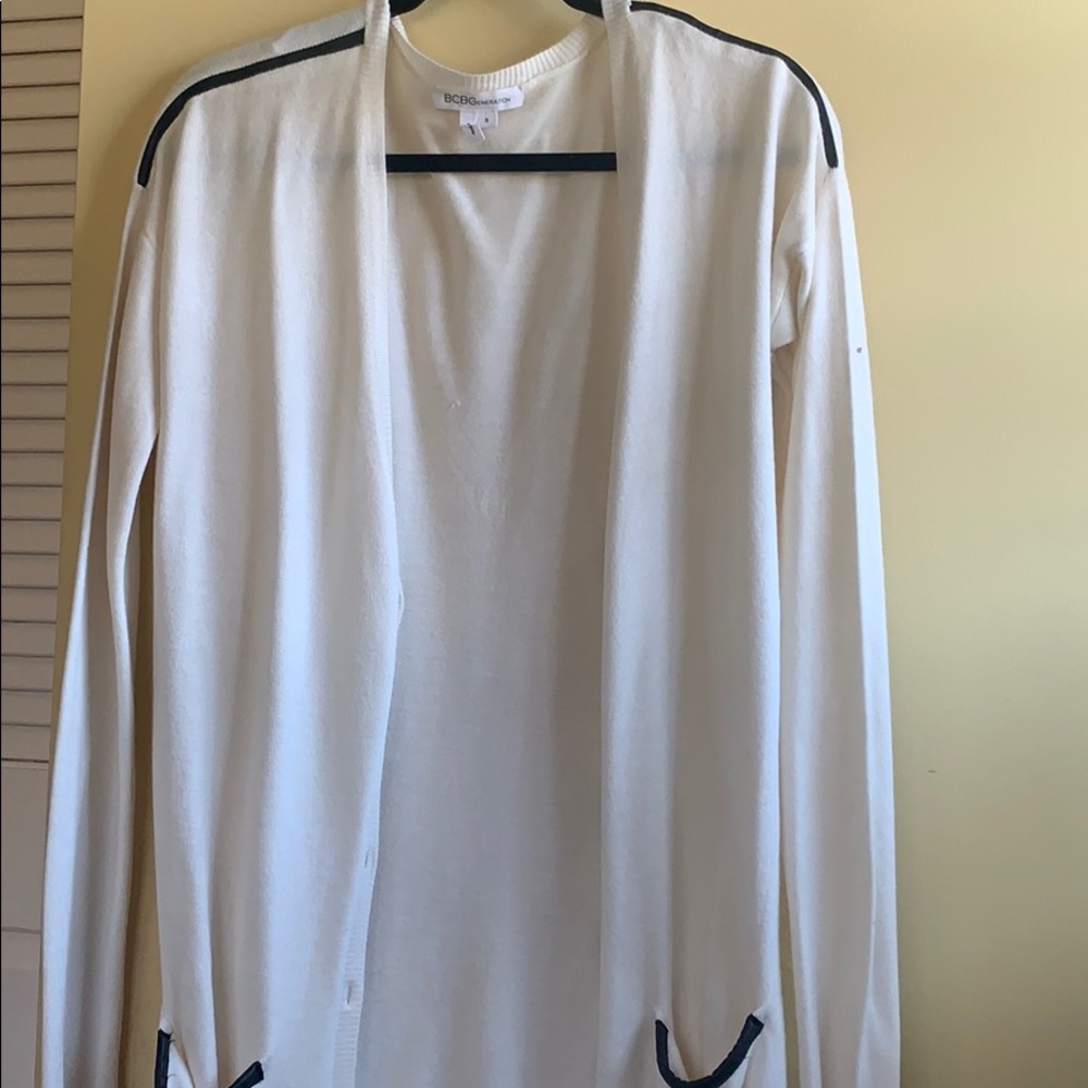 BCBG Cardigan w/ Leather Accents